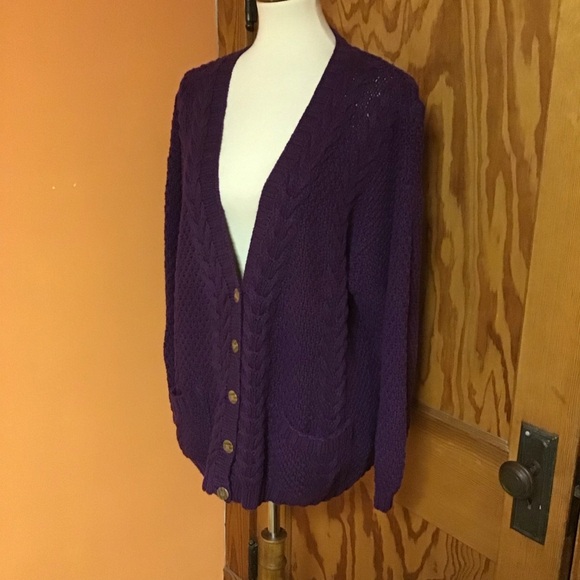 Vintage 90s purple oversized cardigan - Picture 10 of 11